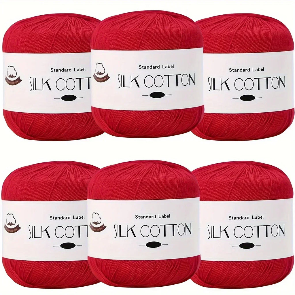 Hilo de Algodón de Seda - Hilo Fino para Ganchillo, Suéteres de Punto, Chales, Bufandas y Manualidades, Hilo Suave y Duradero 50g/unidad