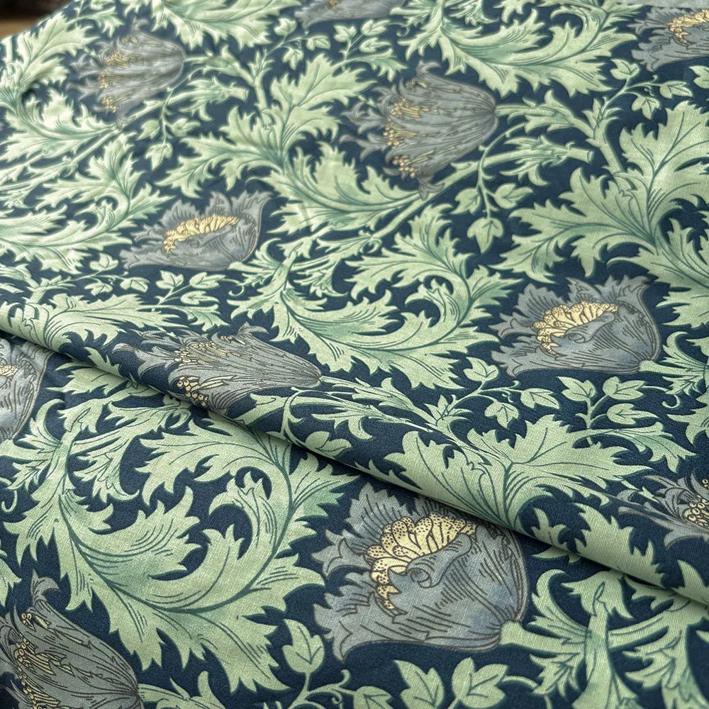 William Morris Fabric Cotton Digital Printing Classic Flower Printed Handmade Dress Crafts Home Textiles Supplies Per Half Meter