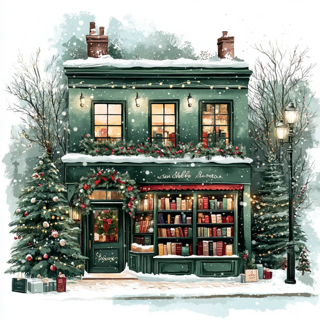 Kit de punto de cruz "Feliz Navidad" – Tela estampada de 40x40cm, 11CT/14CT