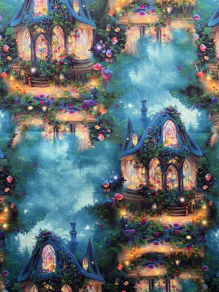 HD Digital Print Cotton Fabric | Fairy Tale Elf Design | Sold by Half Meter