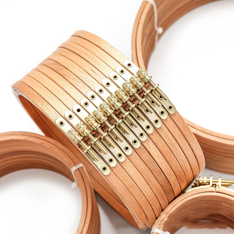 Round Bamboo Embroidery Hoops — Set of 10 (3–12 inch)