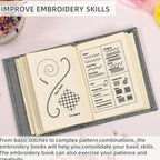 Libro de Puntos de Bordado para Principiantes - Kit Completo con Bastidor, Hilos y Agujas