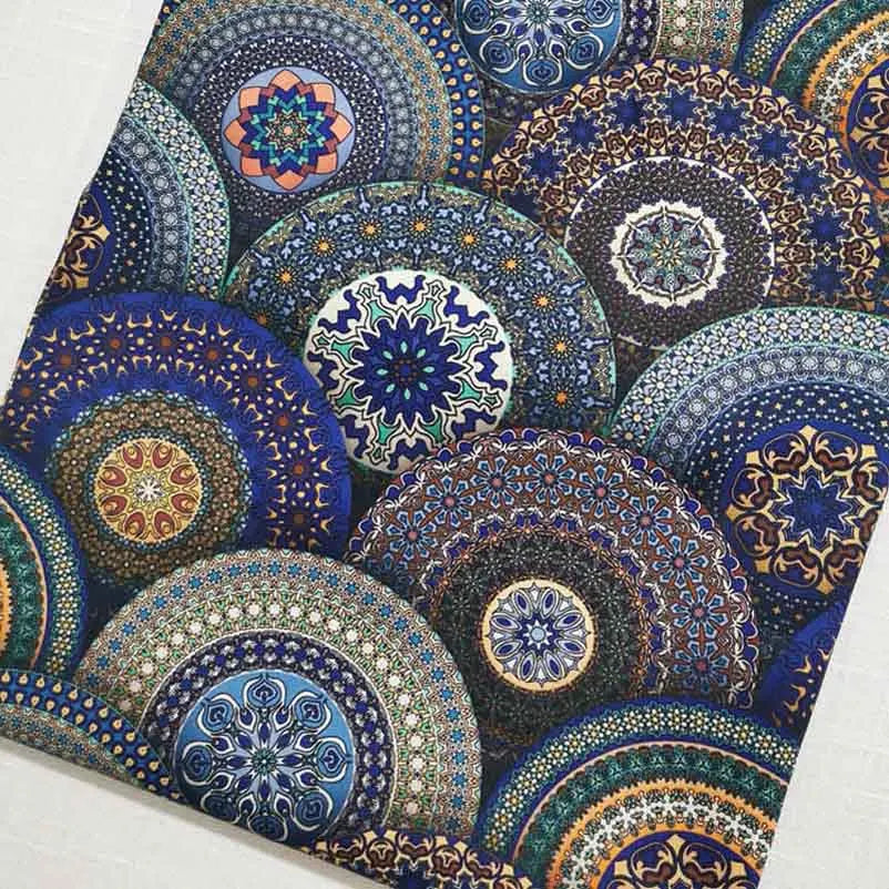 Mandala Boho Print Cotton Fabric – 110 cm Wide (43.3 in) | Sold Per 0.5 m