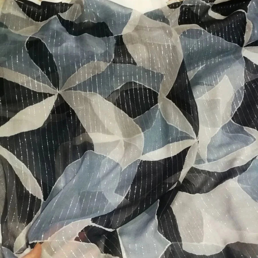 Floral Print Silk-Cotton Blend Fabric – 135cm Wide, 9-10mm | Dresses, Blouses & Luxury DIY Sewing