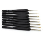 8-Piece Fine Crochet Hook Set – Black Handles