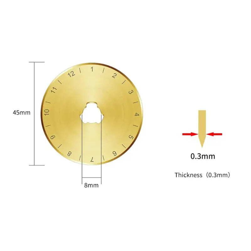 45mm Titanium Rotary Cutter Blades – SK5 Steel, 10-Pack with Storage Case