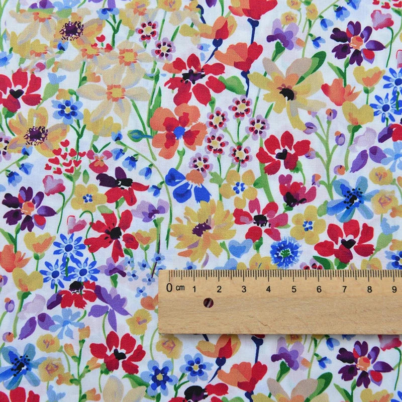 Fabric - 40 Precut Strips (6.35 X 49.78 cm) for Quilting And Sewing, 20 Floral Prints Assortment, 100% Material,
