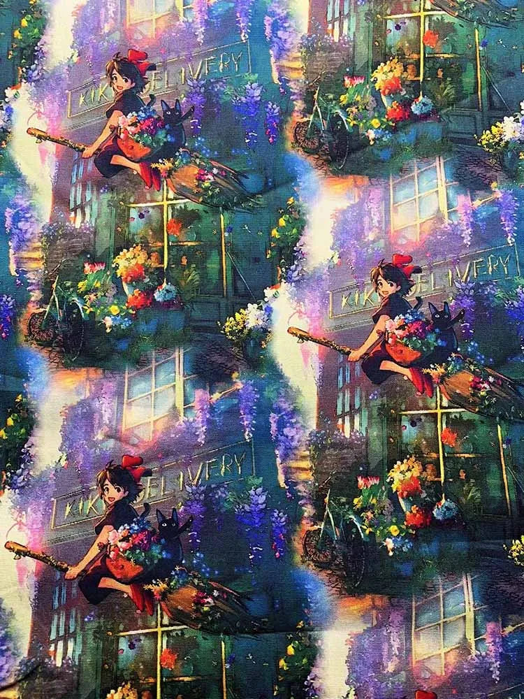 HD Digital Print Cotton Fabric | Fairy Tale Elf Design | Sold by Half Meter