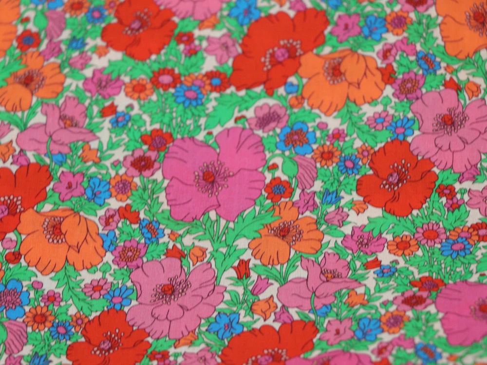 80s Count Floral Digital Print 100% Cotton Fabric – 55" Wide | Dresses, Skirts & Quilting (Sold by the Half Meter)