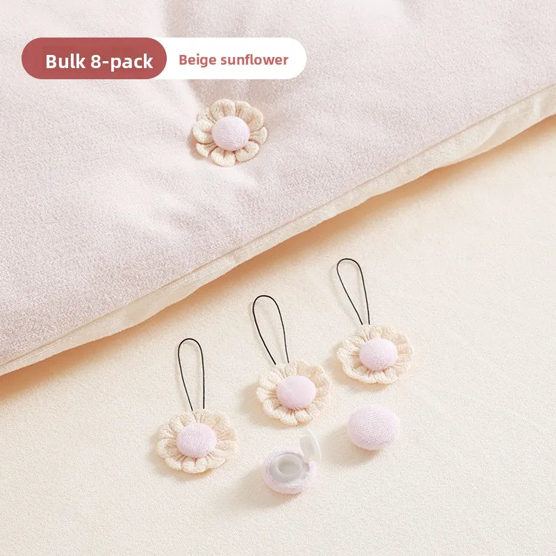 Sunflower Duvet Fasteners – Clip-Lock Bedding Holders (Set of 4)
