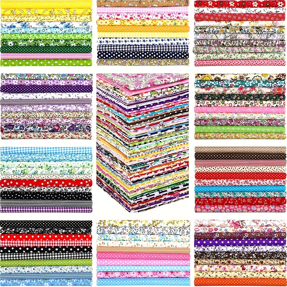 150-Piece Cotton Fabric Squares for Quilting & Crafts