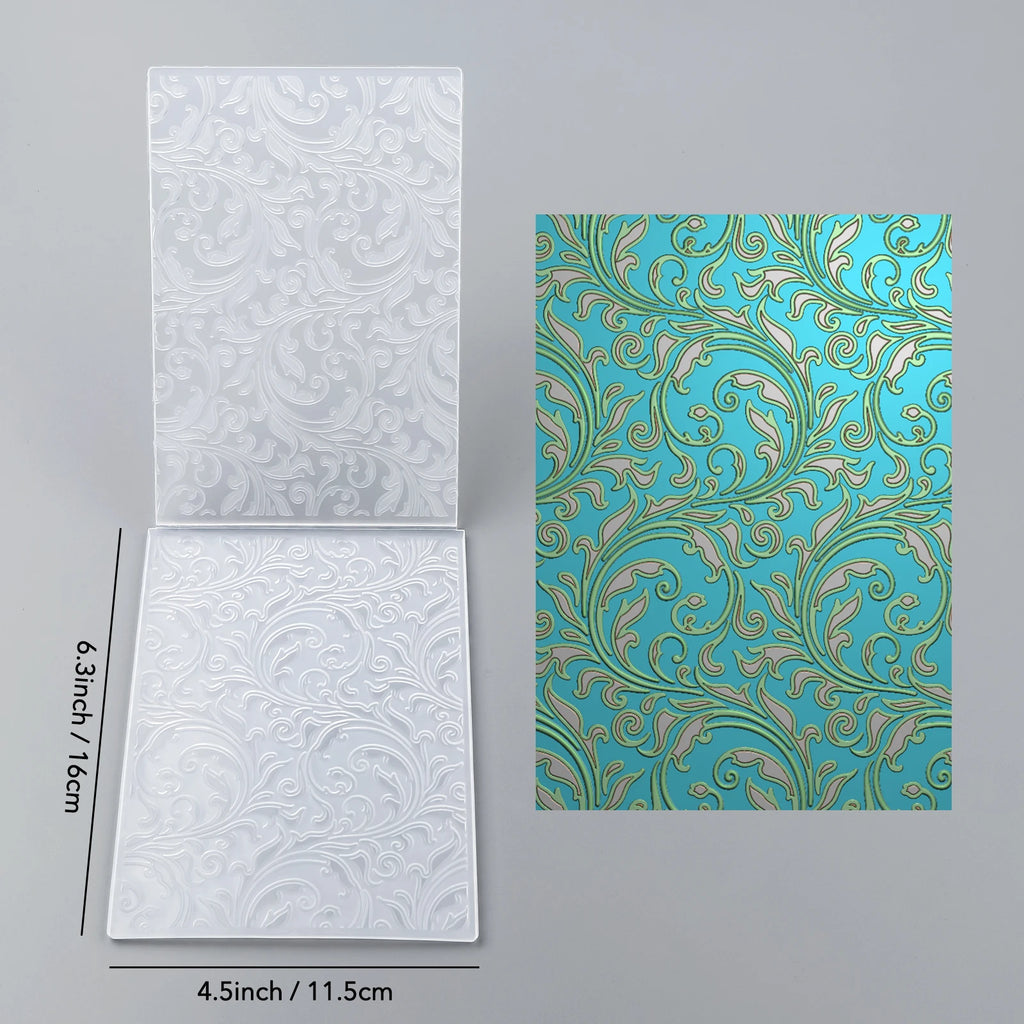 Curly Pattern 3D Embossing Folder – Textured Background Die for Scrapbooking & Paper Crafts