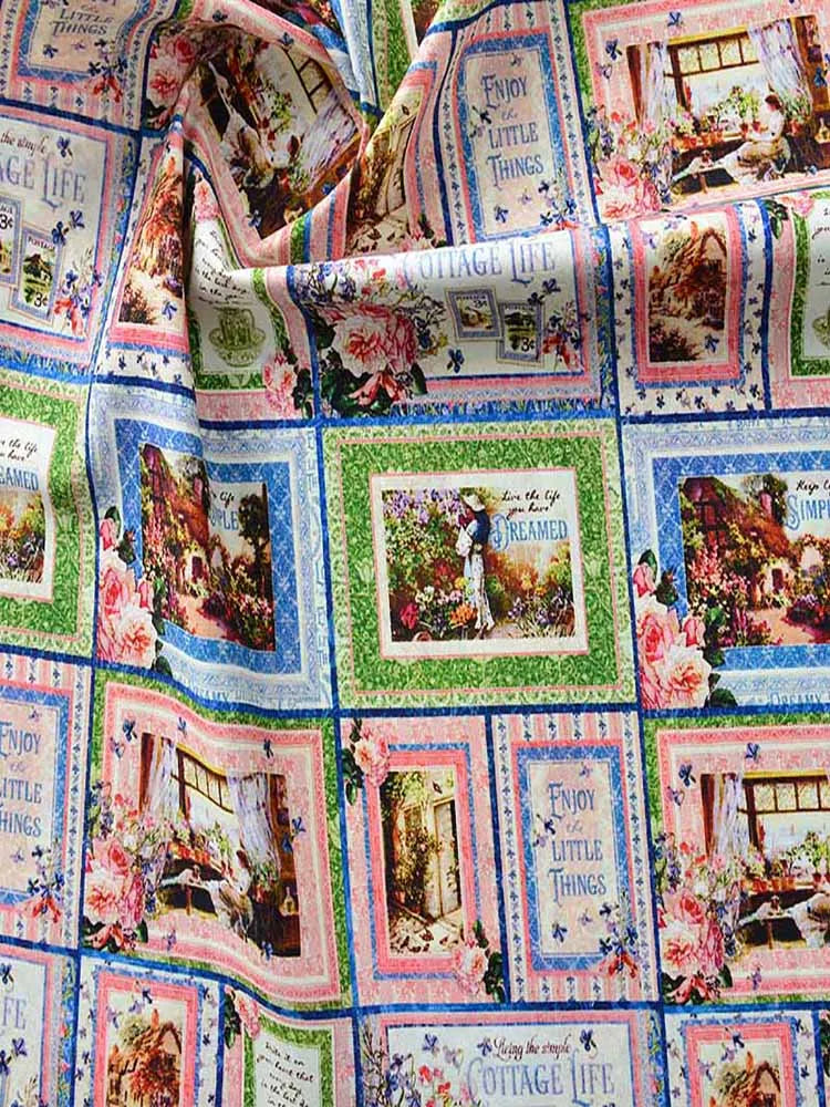 Vintage Newspaper & Map Print 100% Cotton Fabric | 110cm Wide | Sold by the Half Meter