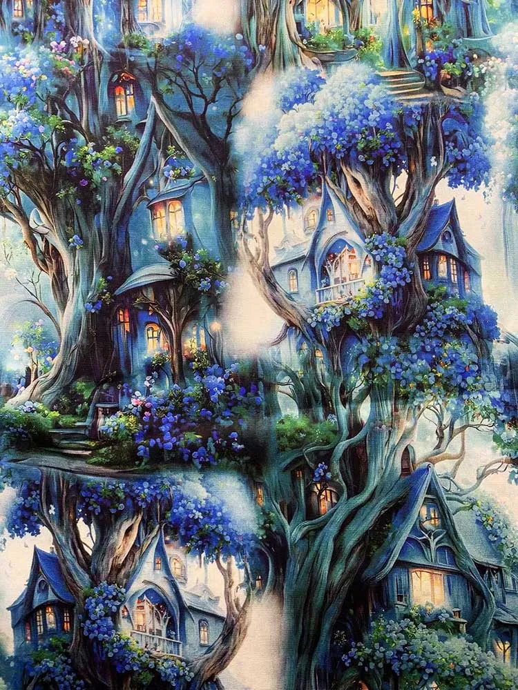 HD Digital Print Cotton Fabric | Fairy Tale Elf Design | Sold by Half Meter