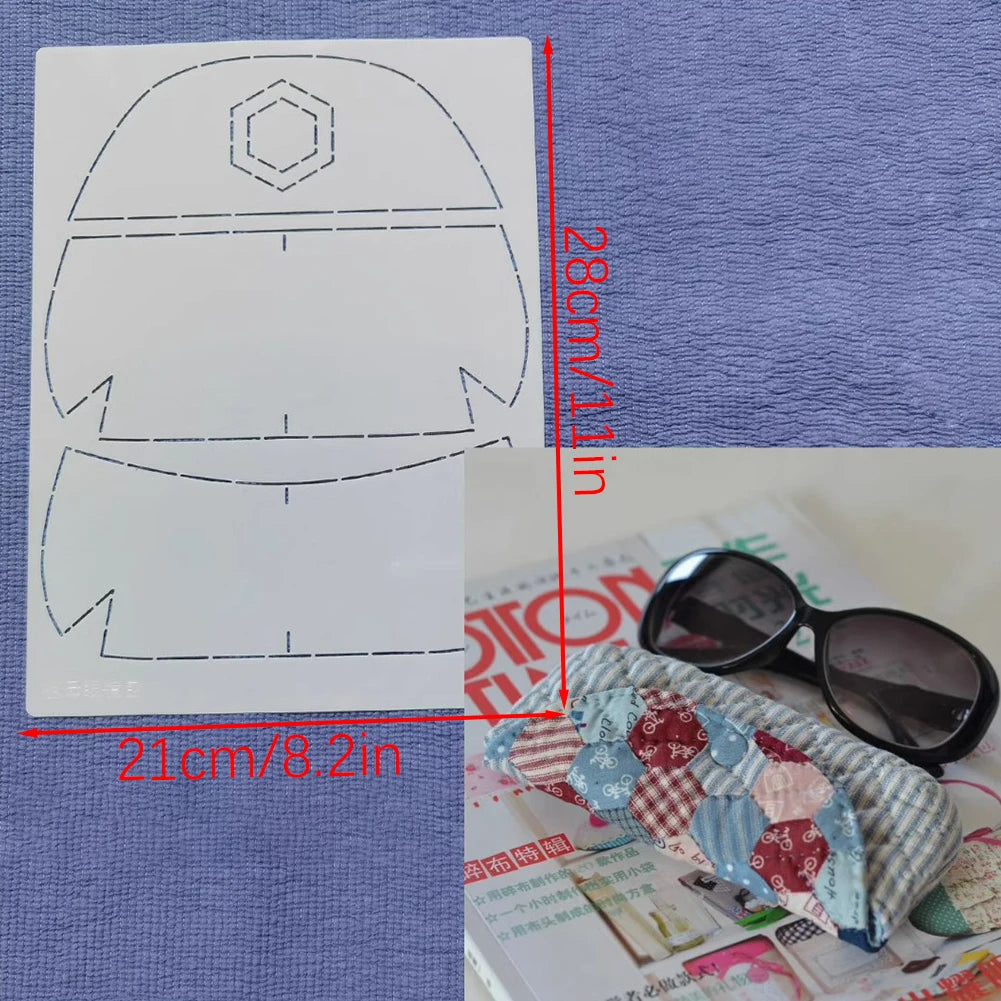 Sunglass Holder Bag Quilting Template - DIY Fabric Bag Pattern