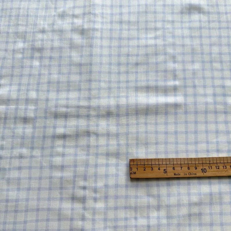 100% Cotton Printed Poplin Fabric – Blue Grid, Polka Dot & Floral | Quilting, Clothing & Home Décor