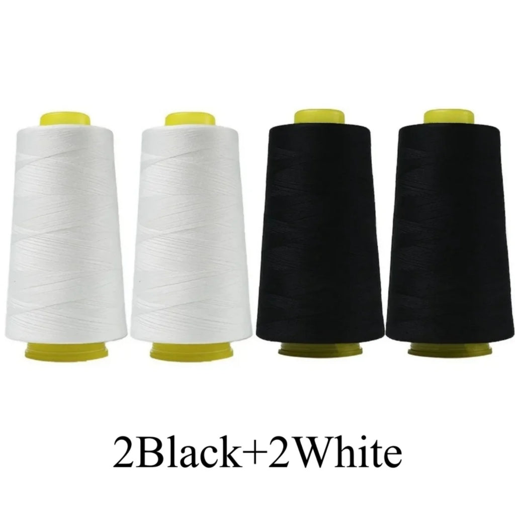 Serger Thread 100% Polyester – 3000 Yards per Roll | Black & White Cones