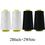 Serger Thread 100% Polyester – 3000 Yards per Roll | Black & White Cones