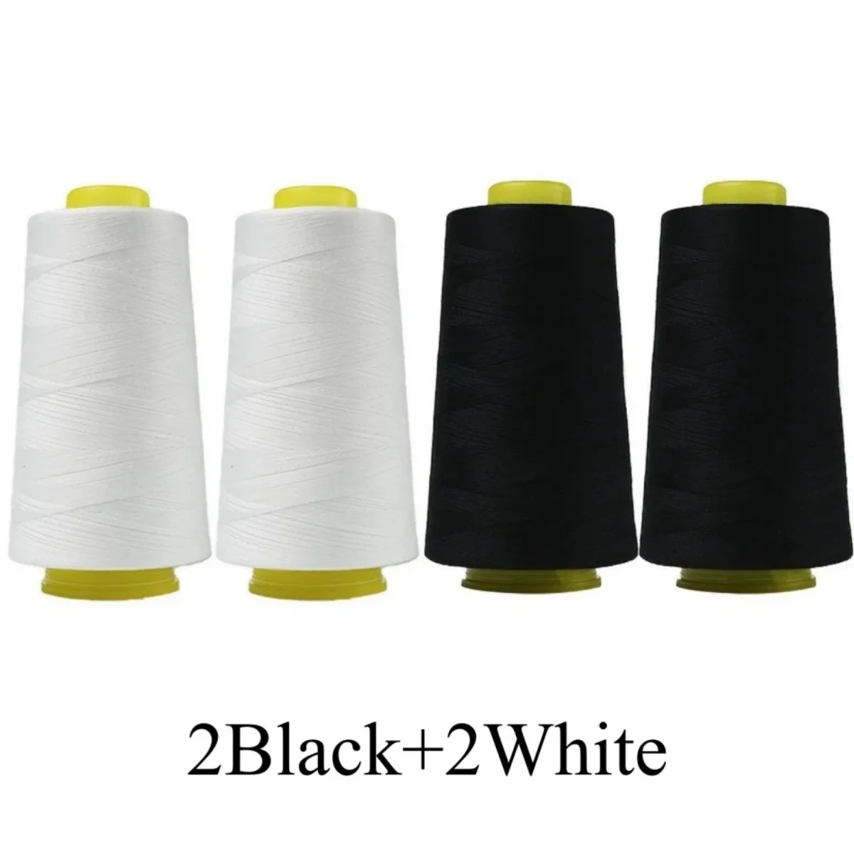 Serger Thread 100% Polyester – 3000 Yards per Roll | Black & White Cones