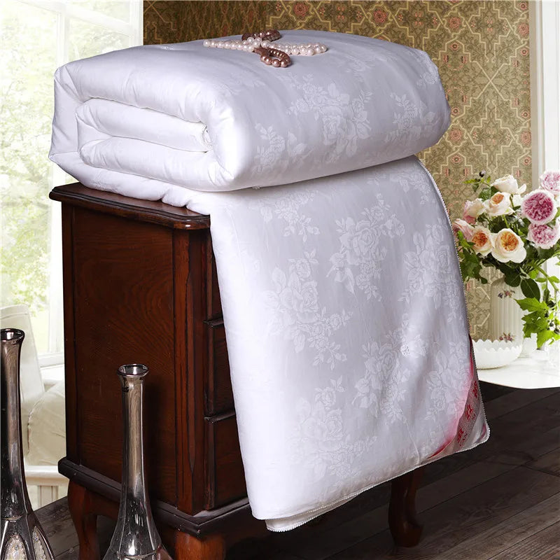 JAGDAMBE Mulberry Silk Quilt – 100% Natural Silk Fill, 300TC Cotton Shell, All-Season Comforter