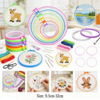 Color-Coded Plastic Embroidery Hoops – 7 Sizes