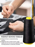 Serger Thread 100% Polyester – 3000 Yards per Roll | Black & White Cones