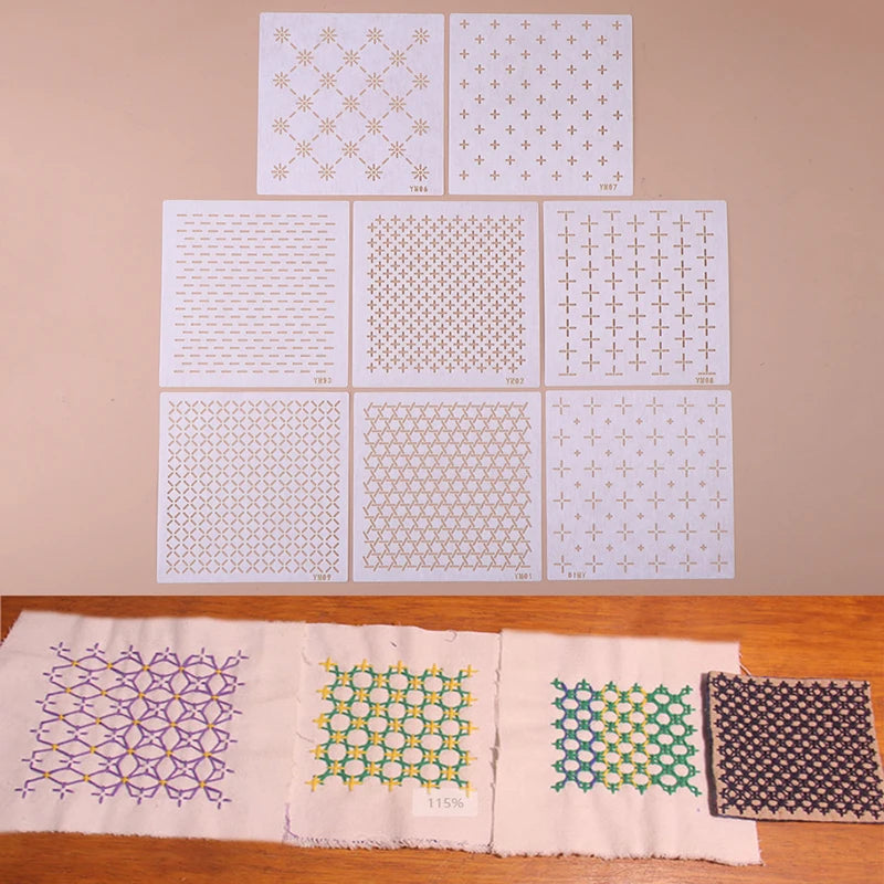Reusable Quilting Stencils 8-Pack – PET Embroidery Pattern Templates 12cm