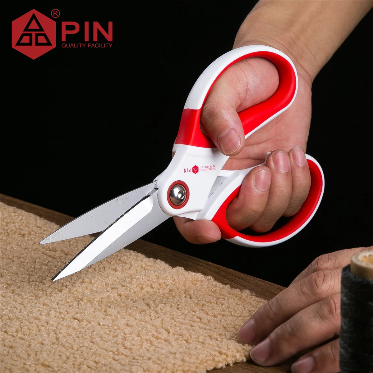 Tijeras resistentes de 20 cm - Cizallas multiusos de acero inoxidable para cuero, cuerda, tela y plástico