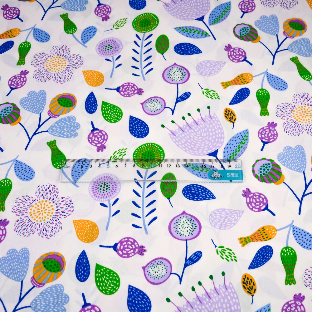 Fabric - 40 Precut Strips (6.35 X 49.78 cm) for Quilting And Sewing, 20 Floral Prints Assortment, 100% Material,