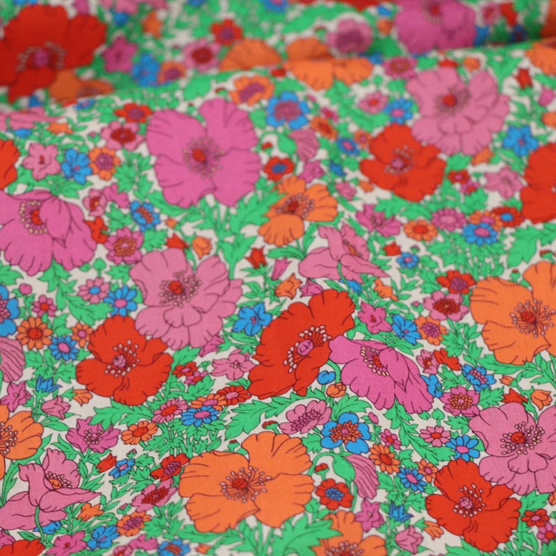 80s Count Floral Digital Print 100% Cotton Fabric – 55" Wide | Dresses, Skirts & Quilting (Sold by the Half Meter)
