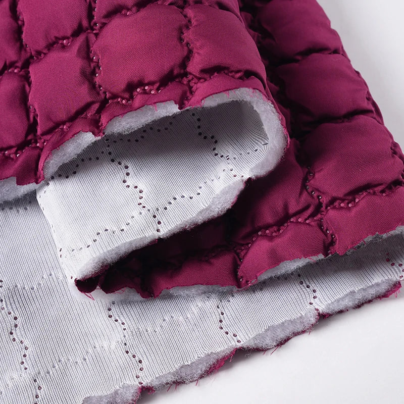 Quilted Bubble Grid Fabric by the Yard – 54" Wide Embossed Sewing Cloth