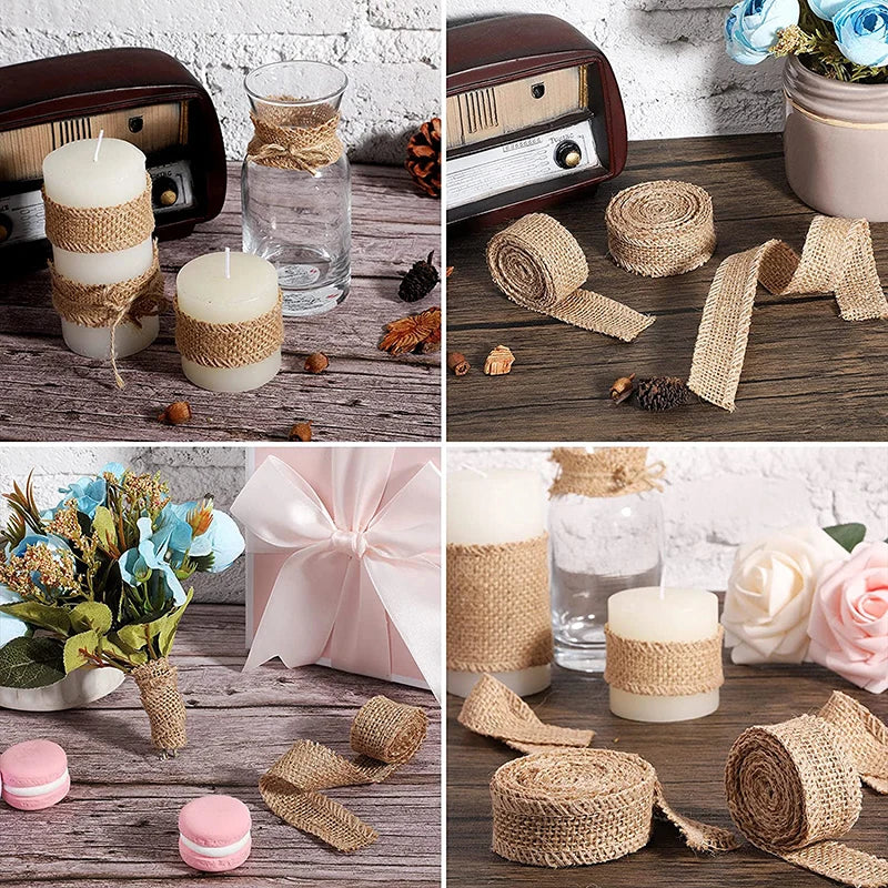 Natural Burlap Jute Ribbon Roll – 8 Widths & 2 Lengths | Gift Wrapping, Crafts, Wedding & Home Décor