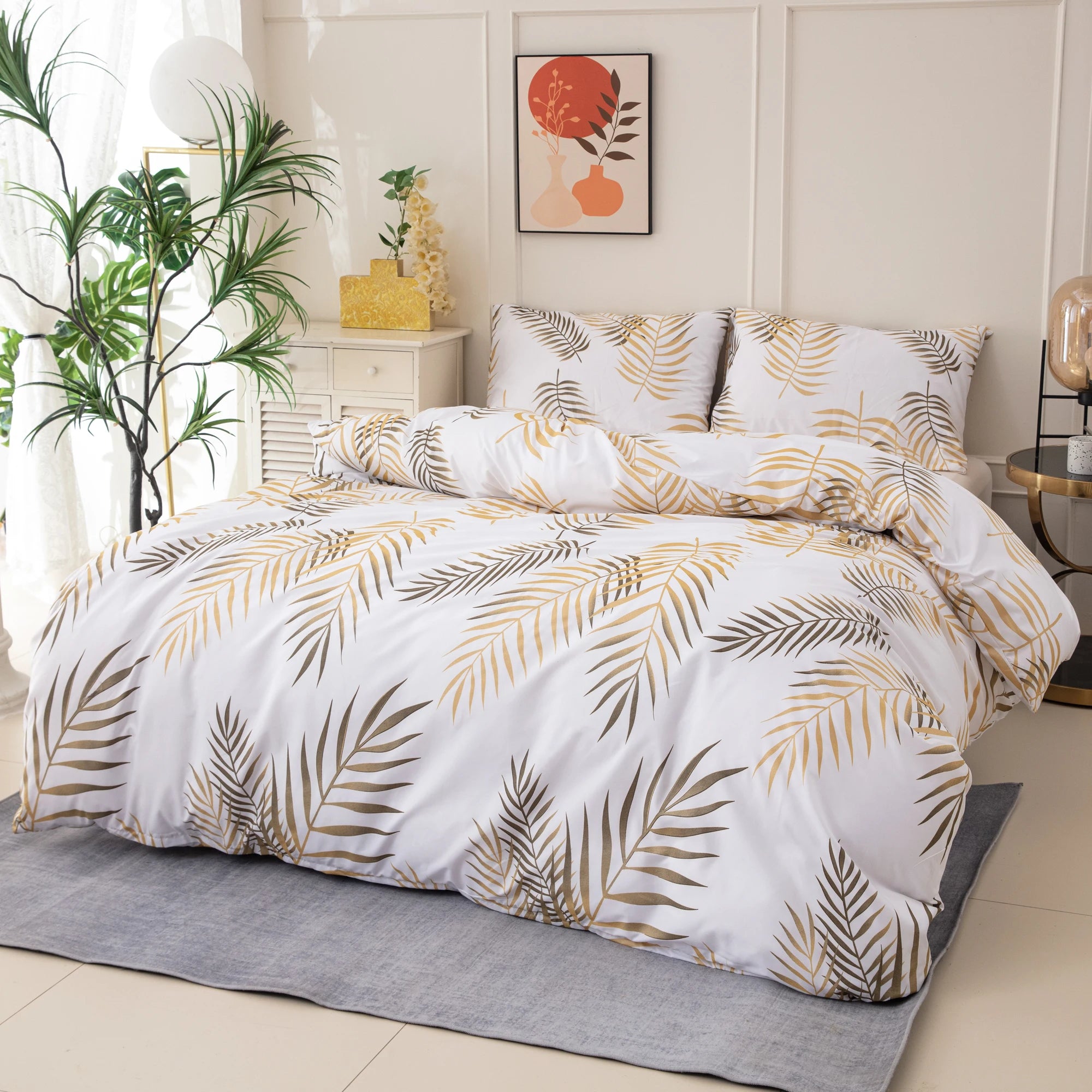 3-Piece Pearlescent Print Duvet Cover Set – Ultra-Soft Polyester Bedding with 2 Pillowcases (Multi-Size)
