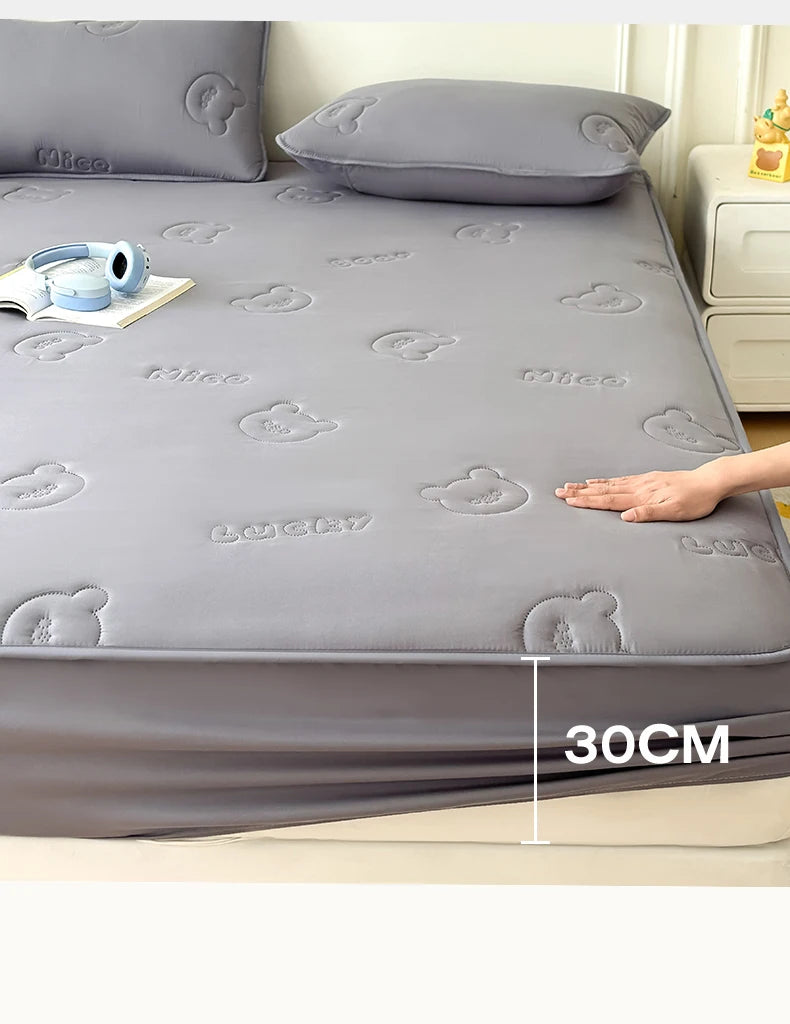 Ultrasonic Quilted Waterproof Mattress Protector – TPU, Anti-Mite, Baby-Safe, 6 Sizes