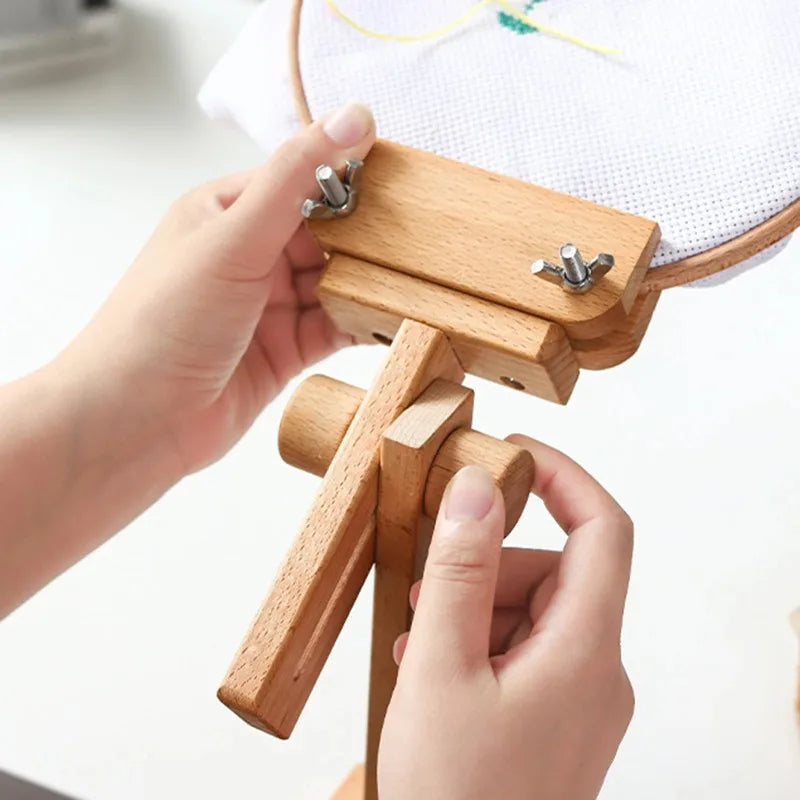 Soporte de escritorio ajustable para bastidor de bordado de madera con rotación de 360 grados Marcos de bastidor de punto de cruz Anillos Regalos para adultos y madres Costura