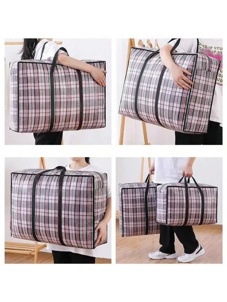 Large Capacity Quilt & Blanket Storage Bag – Dustproof Woven Organizer