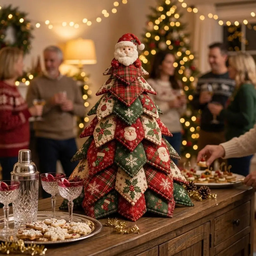 Kit de árbol de Navidad acolchado DIY — Decoración de mesa de patchwork en tela 3D