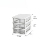 Japanese Style Desktop Storage Box-Transparent Drawer Organizer for Cosmetics,Stationery & Office Supplie,Student Desk Organizer
