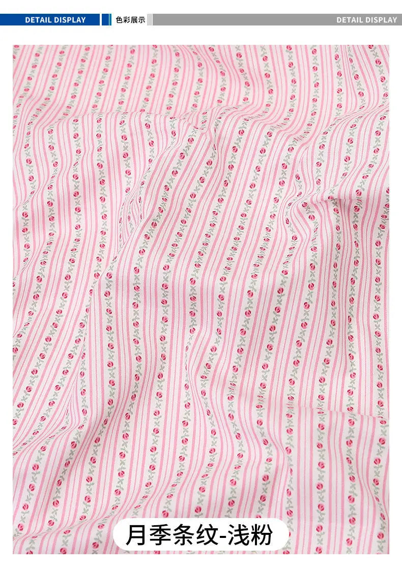 Floral Printed 100% Cotton Fabric – 160cm Wide, Rustic Style for Quilting, Sewing & DIY