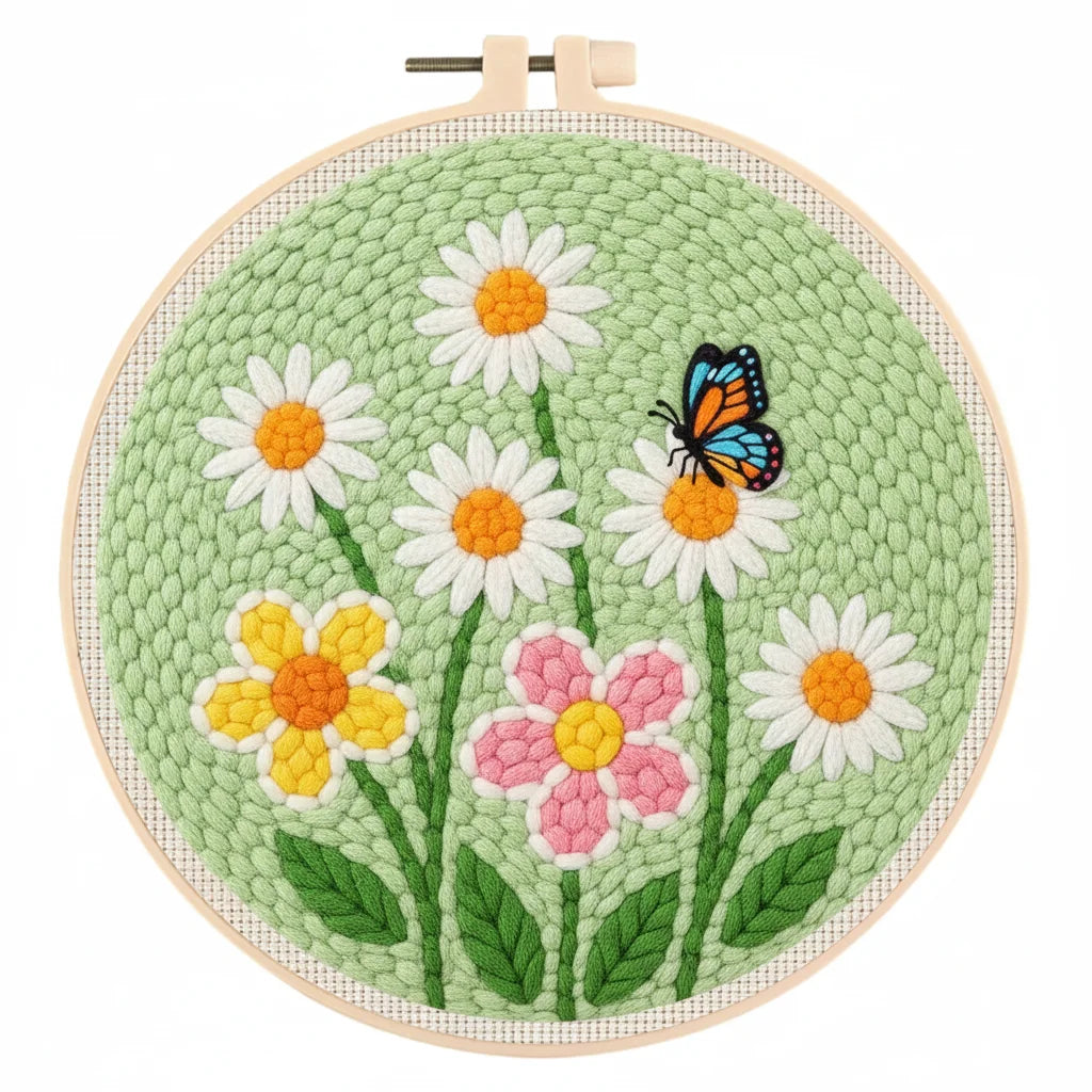 Floral Punch Needle Kit – Rose & Tulip Designs