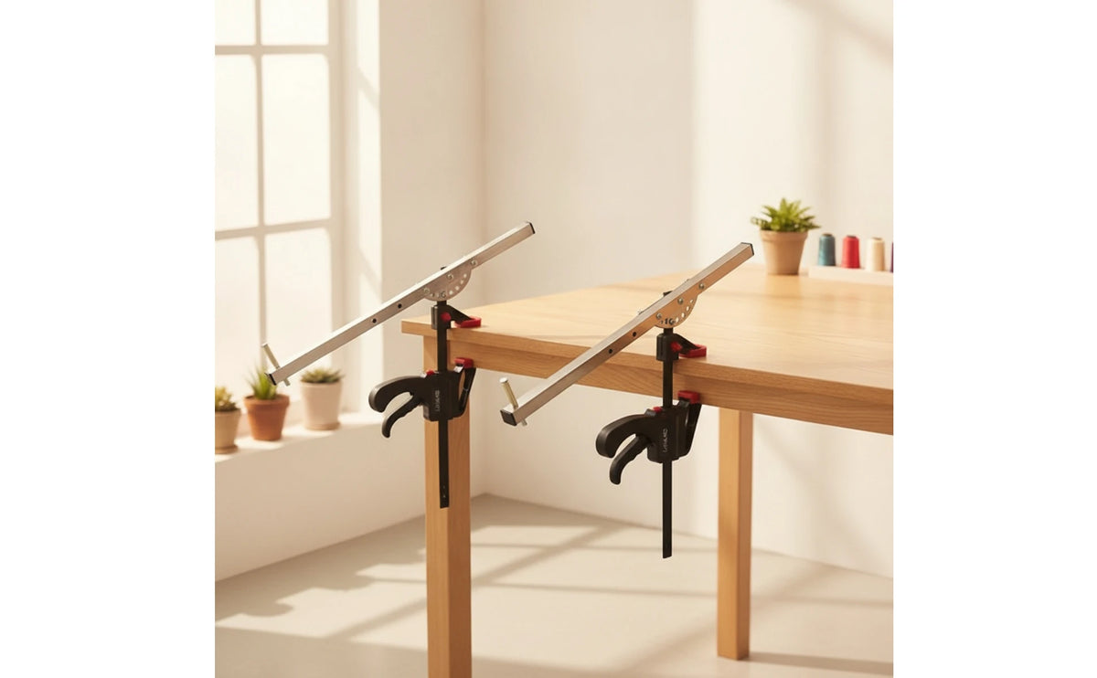 Soporte ajustable con abrazadera para bastidor de bordado y acolchado de mesa