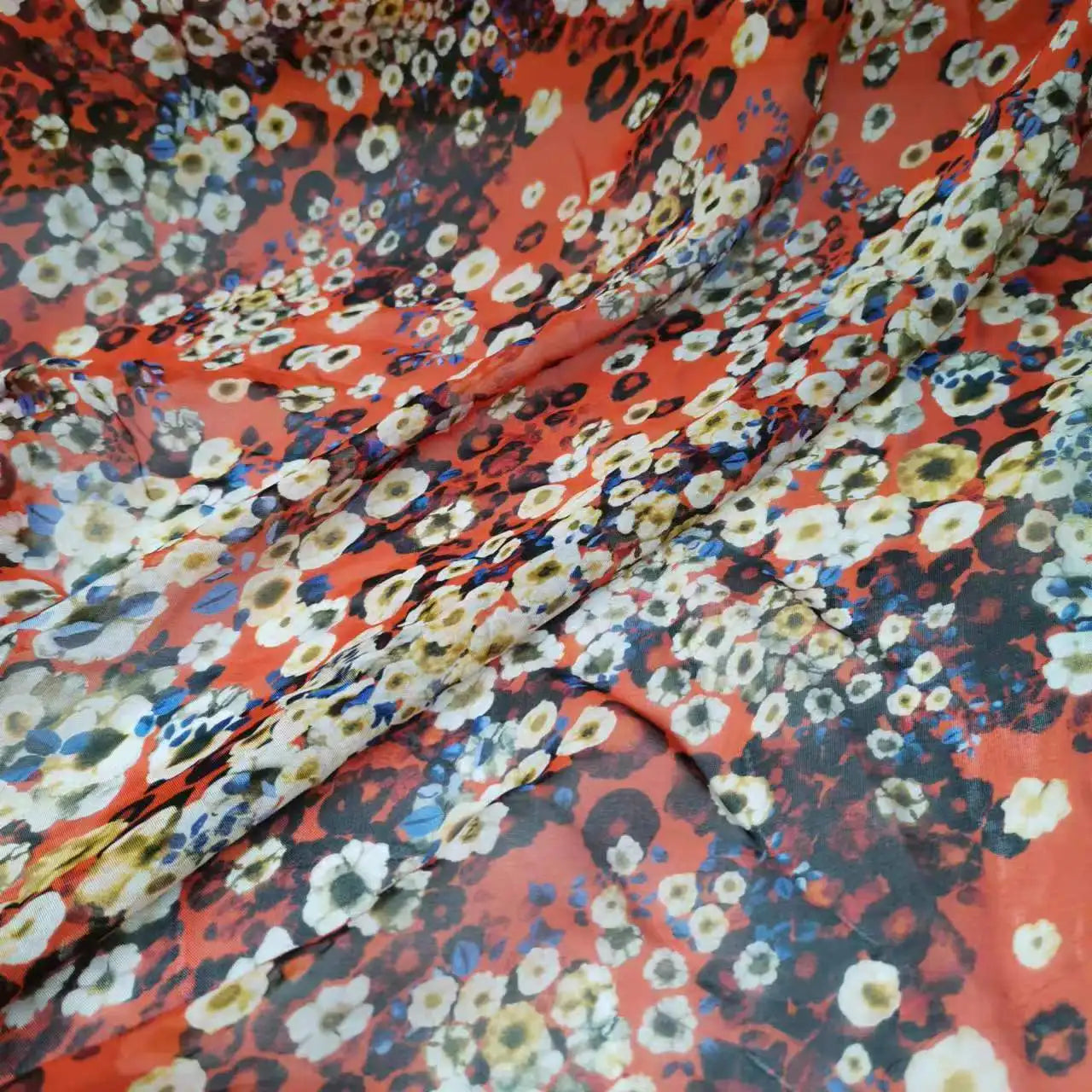 Floral Print Silk-Cotton Blend Fabric – 135cm Wide, 9-10mm | Dresses, Blouses & Luxury DIY Sewing