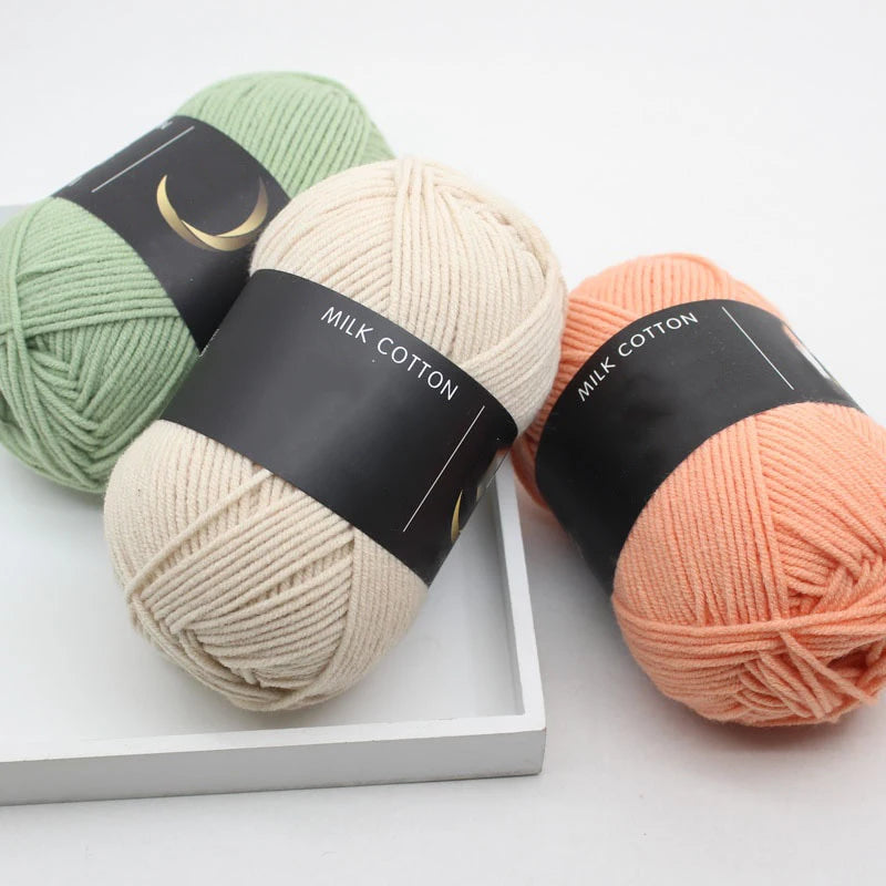 4-Strand Milk Cotton Yarn – 16S Acrylic Blend | Hand Knitting, Sweaters, Scarves & DIY Bags