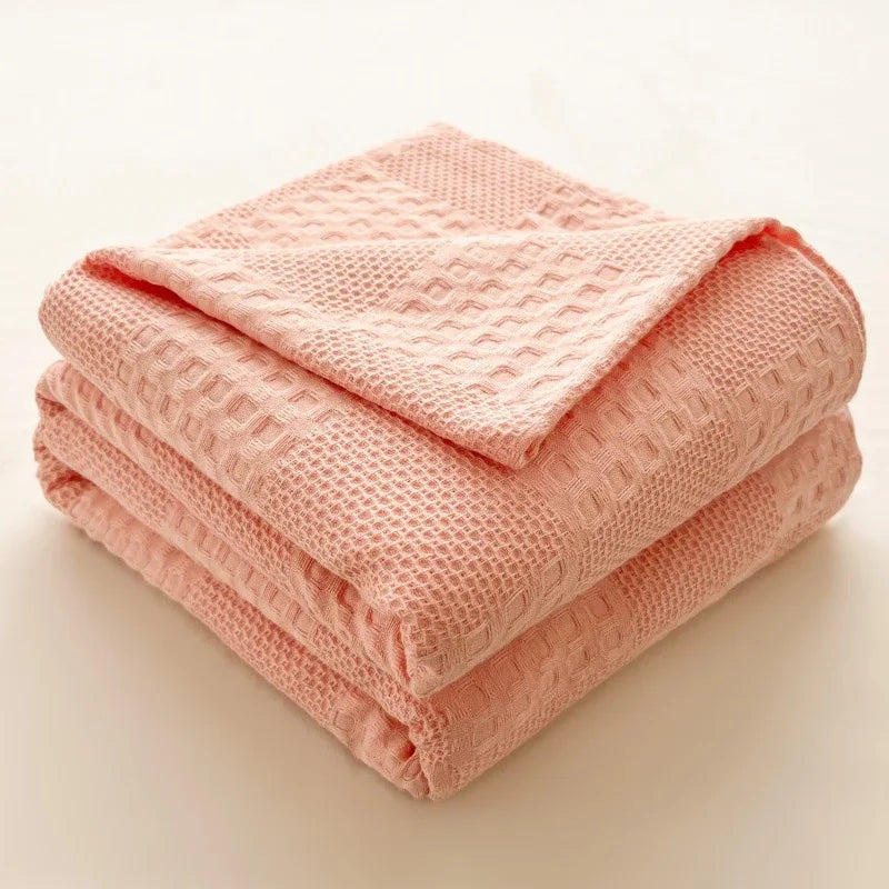 100% Cotton Waffle Blanket – Throws & Bed Layering