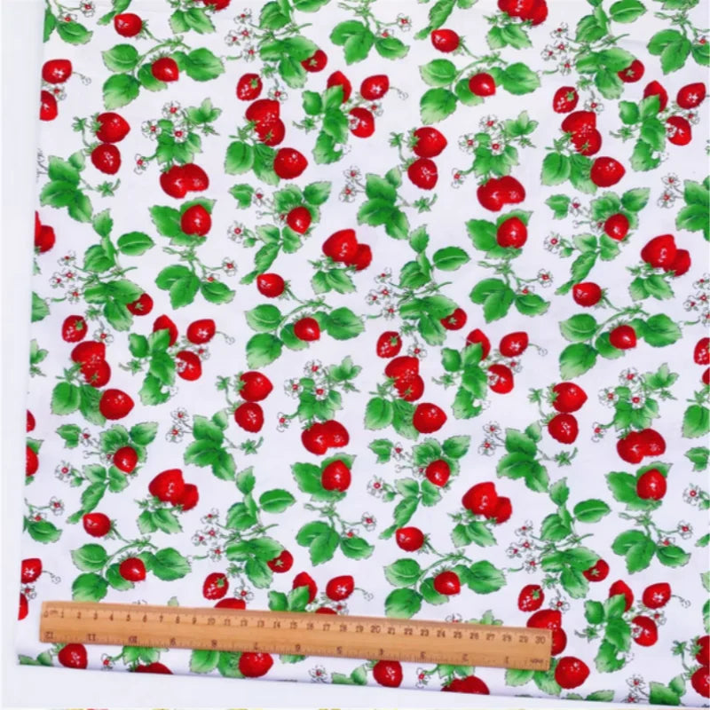 Strawberry & Watermelon Print 100% Cotton Fabric — 110cm Wide