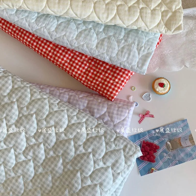 Light Plaid Quilted Cotton Fabric – 145x50cm, 40s Poplin, Breathable for Jackets, Bags & Handmade Sewing