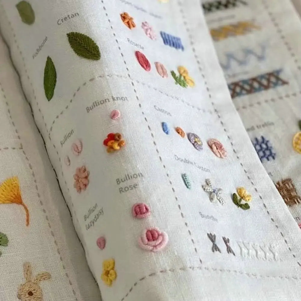 6 Pages Creative Embroidery Stitches Book, DIY Stitch Books, Embroidery sewing books, Beginner Creative Embroidery Sewing Kit