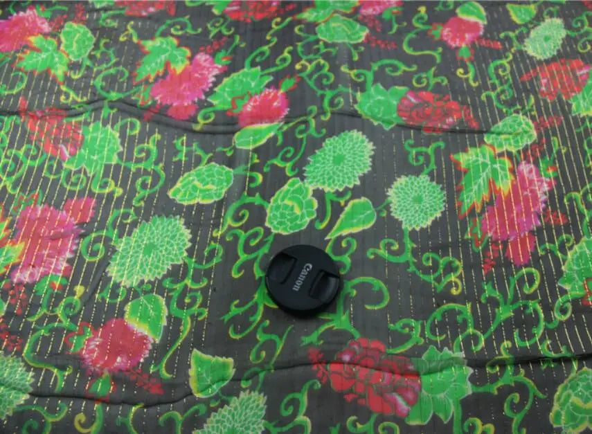 Floral Print Silk-Cotton Blend Fabric – 135cm Wide, 9-10mm | Dresses, Blouses & Luxury DIY Sewing