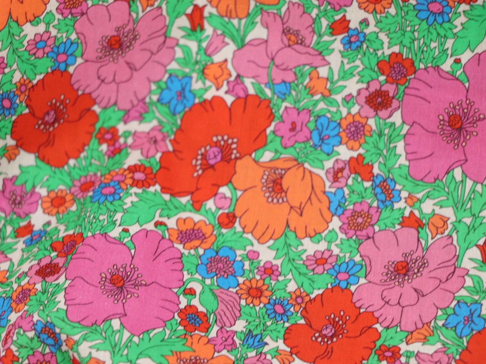 80s Count Floral Digital Print 100% Cotton Fabric – 55" Wide | Dresses, Skirts & Quilting (Sold by the Half Meter)
