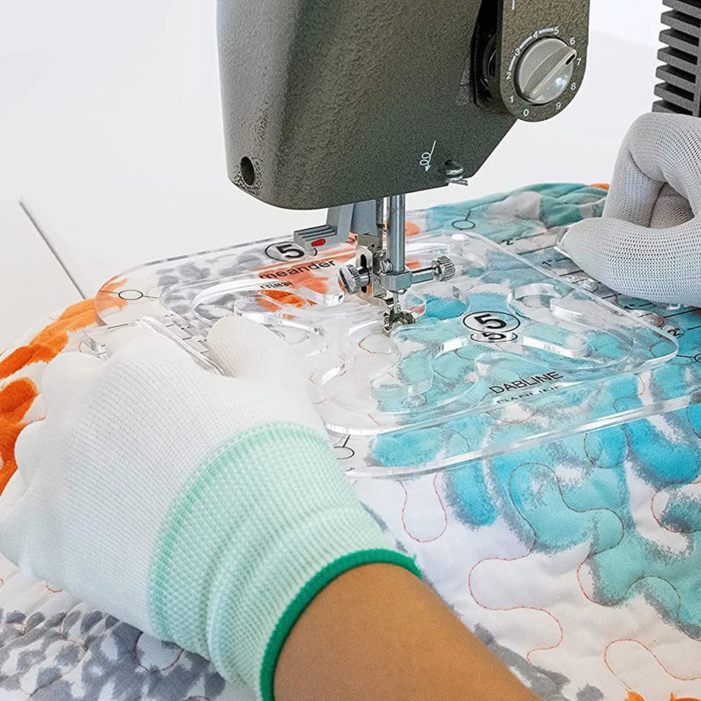 JAY HOME Transparent Acrylic Free Motion Quilting Template – Presser Foot Compatible Sewing Ruler